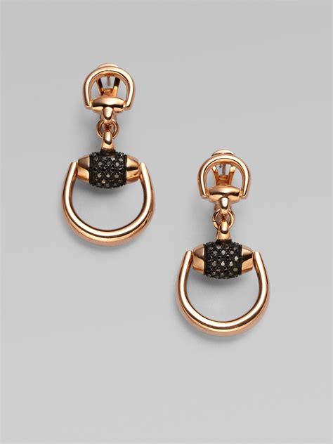 gucci black stone earrings|gucci made in italy earrings.